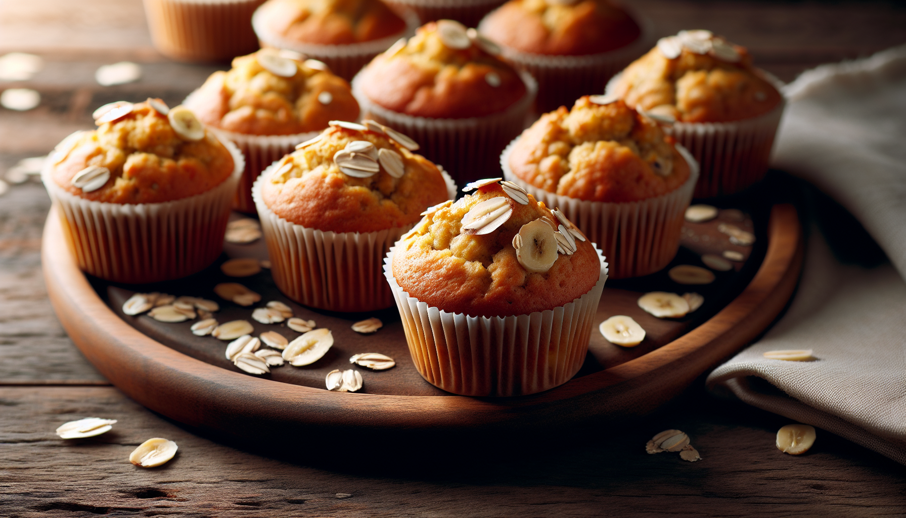 Bolinho de banana com aveia para bebê pronto e apetitoso