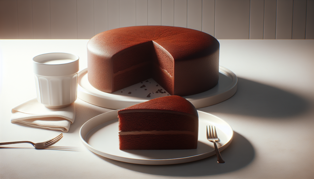 Bolo de chocolate fofinho pronto para servir