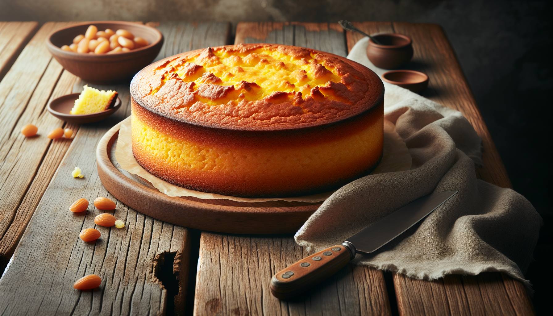 Bolo de fubá caseiro pronto para servir