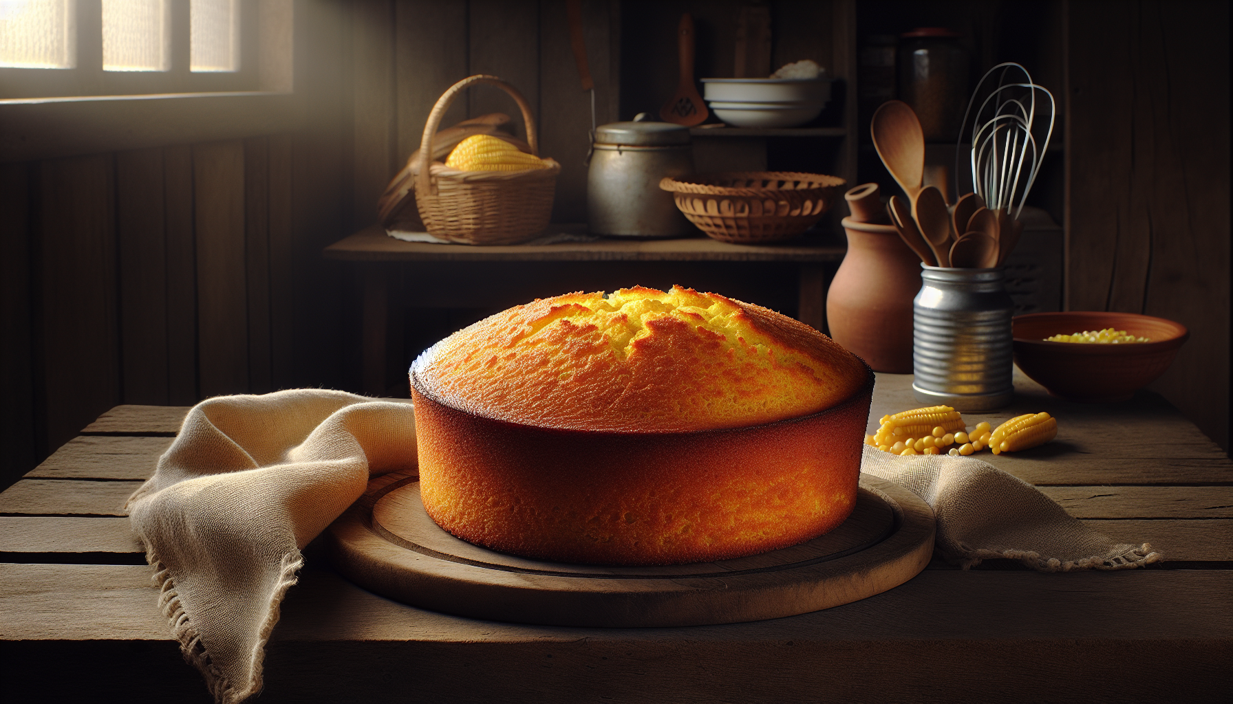 Bolo de milho com flocão pronto e decorado