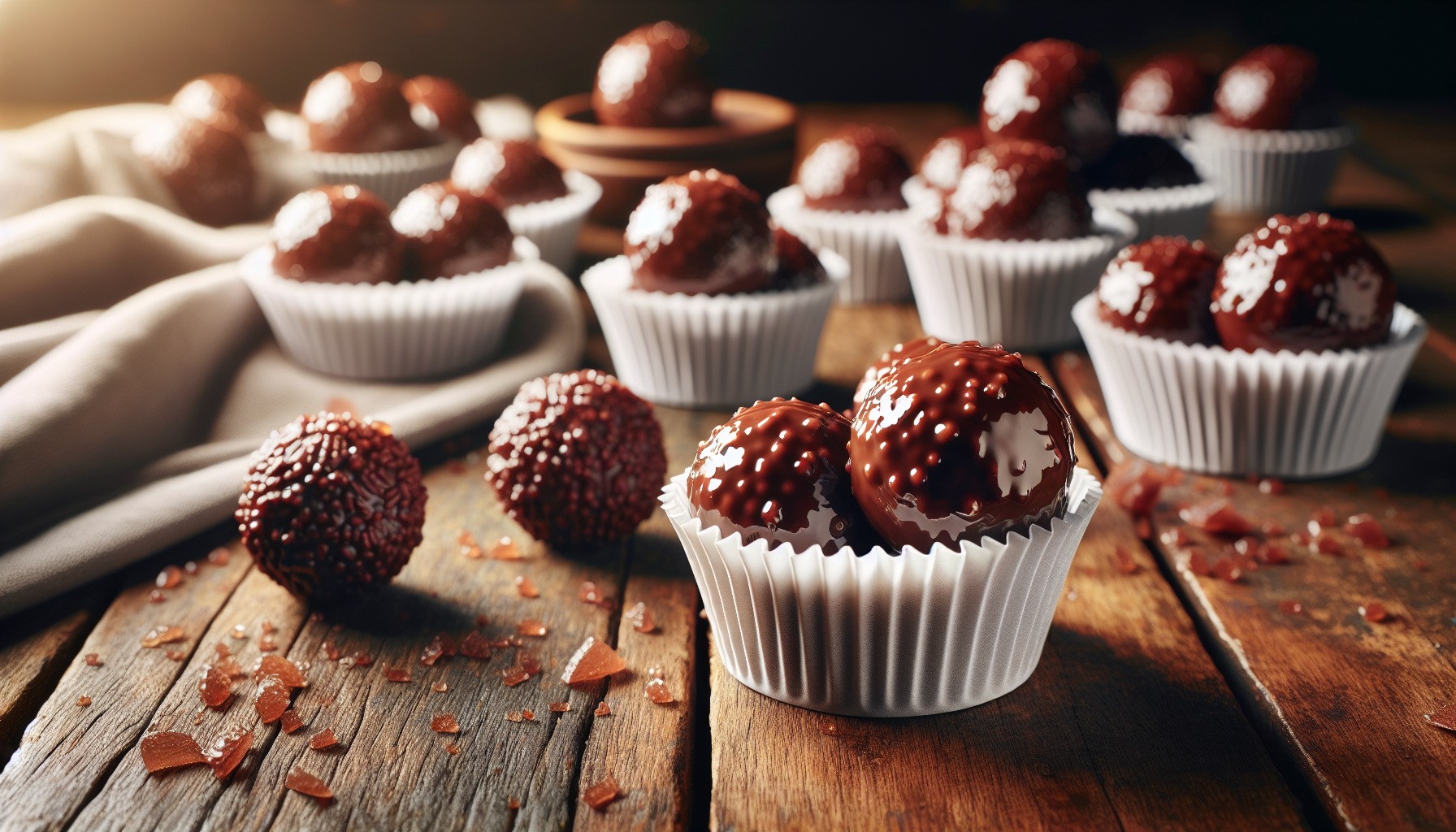 Brigadeiro tradicional pronto para servir