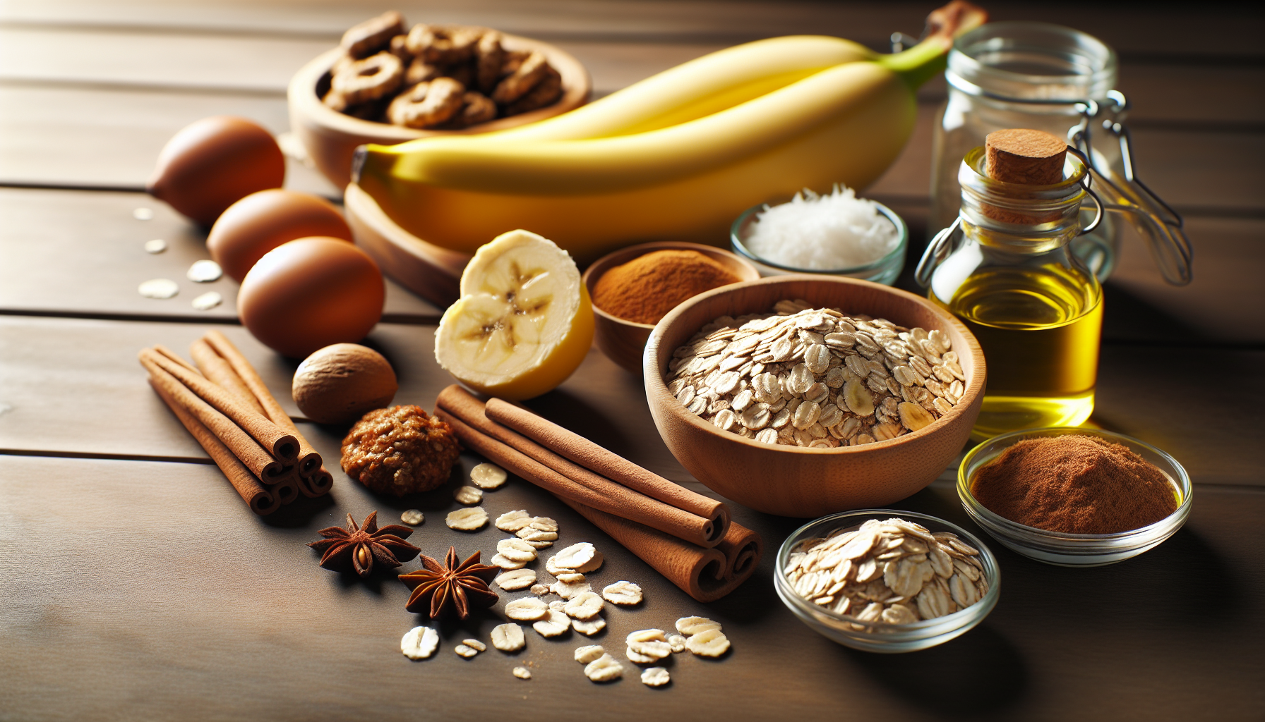 Ingredientes naturais para biscoito saudável para bebê em close-up