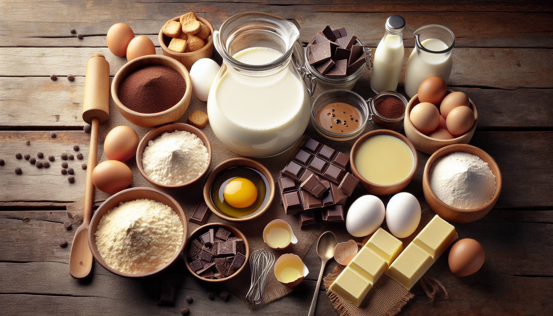 ingredientes para receita de pavê em close-up
