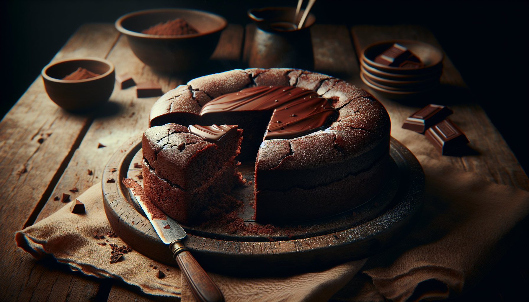 Bolo de chocolate fofinho e delicioso pronto para servir