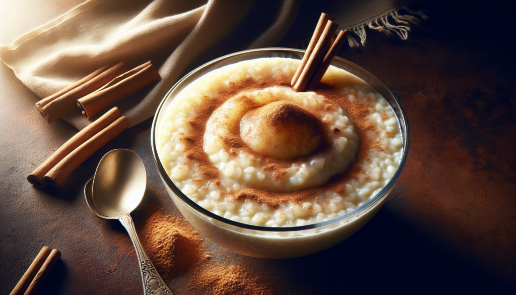 Receita de arroz doce tradicional cremosa servida em taça com canela polvilhada