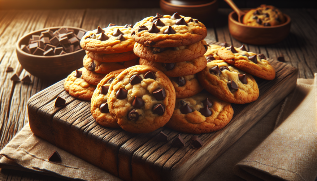 Receita de cookies caseiros prontos, crocantes e com gotas de chocolate