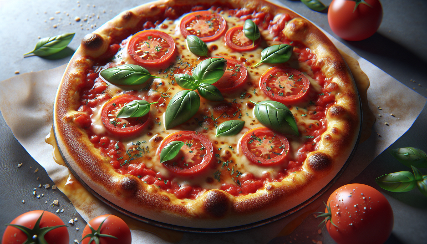 Pizza caseira com massa de pizza feita em casa, crocante e dourada