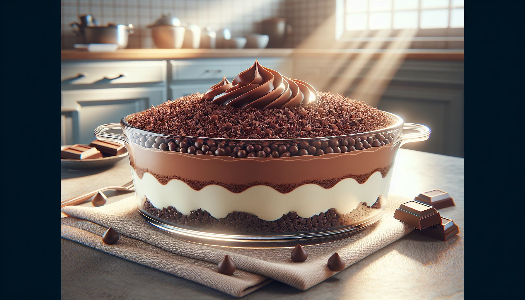 pavê pronto em refratário com chocolate granulado