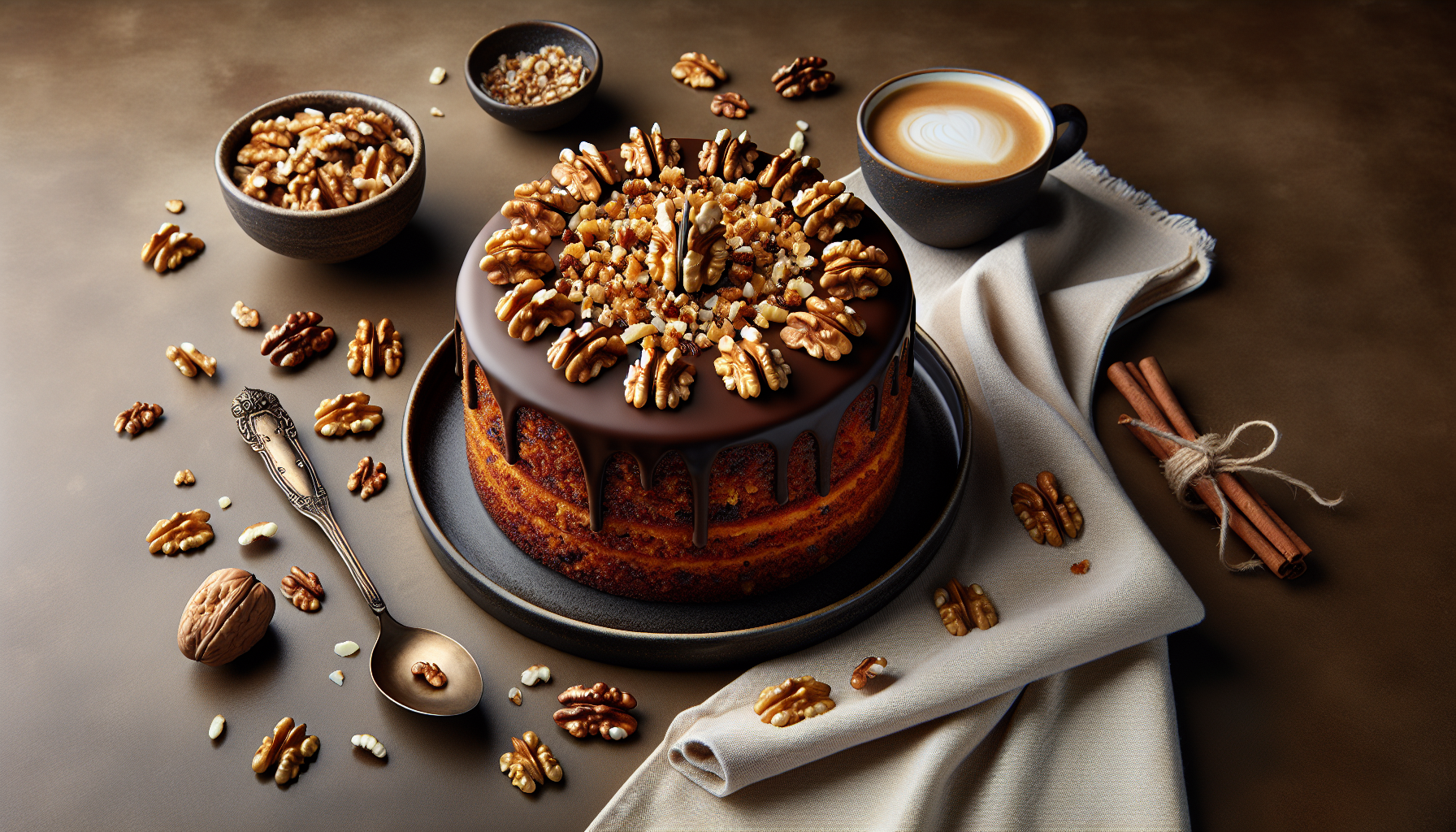 Bolo de cenoura com nozes como variação da receita tradicional